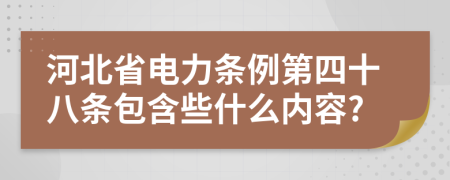 河北省电力条例第四十八条包含些什么内容?