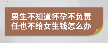 男生不知道怀孕不负责任也不给女生钱怎么办