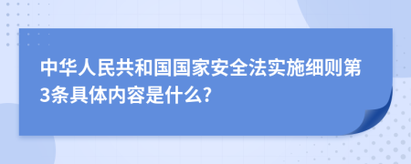 中华人民共和国国家安全法实施细则第3条具体内容是什么?