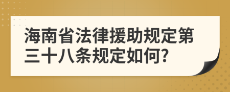 海南省法律援助规定第三十八条规定如何?