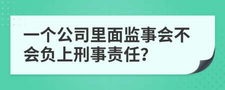 一个公司里面监事会不会负上刑事责任？