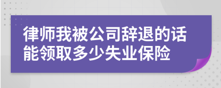 律师我被公司辞退的话能领取多少失业保险