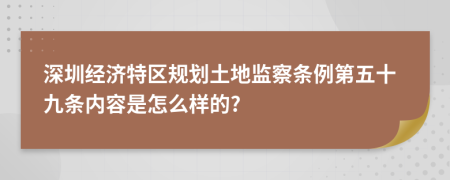 深圳经济特区规划土地监察条例第五十九条内容是怎么样的?