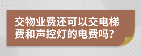 交物业费还可以交电梯费和声控灯的电费吗？