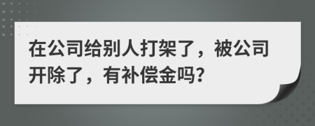 在公司给别人打架了，被公司开除了，有补偿金吗？