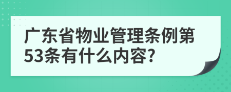 广东省物业管理条例第53条有什么内容?