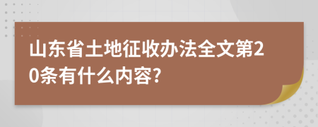 山东省土地征收办法全文第20条有什么内容?