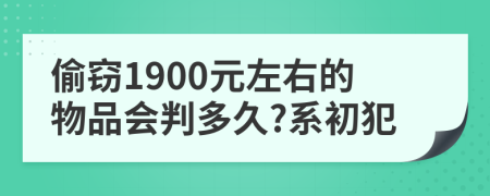 偷窃1900元左右的物品会判多久?系初犯