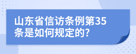 山东省信访条例第35条是如何规定的?