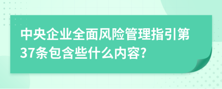 中央企业全面风险管理指引第37条包含些什么内容?