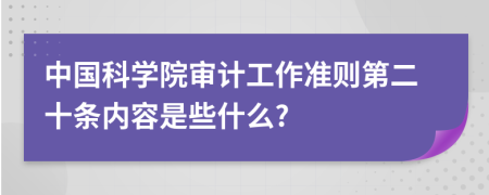 中国科学院审计工作准则第二十条内容是些什么?
