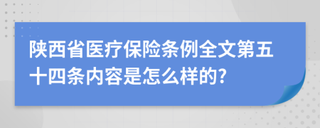 陕西省医疗保险条例全文第五十四条内容是怎么样的?