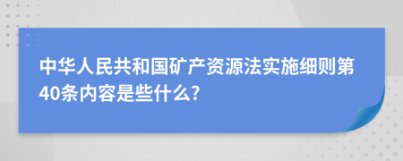 中华人民共和国矿产资源法实施细则第40条内容是些什么?