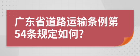 广东省道路运输条例第54条规定如何?