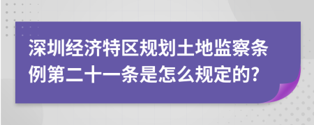 深圳经济特区规划土地监察条例第二十一条是怎么规定的?