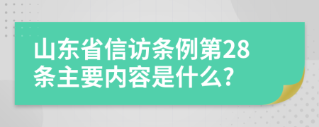 山东省信访条例第28条主要内容是什么?