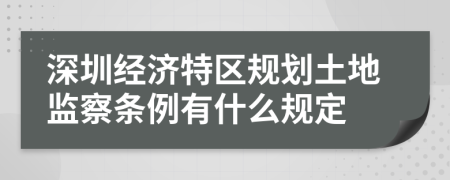 深圳经济特区规划土地监察条例有什么规定