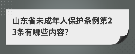 山东省未成年人保护条例第23条有哪些内容?