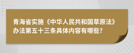 青海省实施《中华人民共和国草原法》办法第五十三条具体内容有哪些?