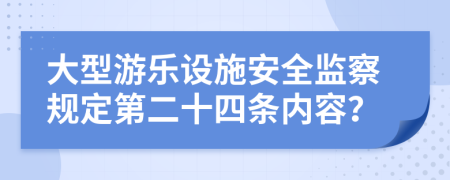 大型游乐设施安全监察规定第二十四条内容？