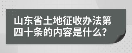 山东省土地征收办法第四十条的内容是什么？