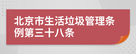 北京市生活垃圾管理条例第三十八条