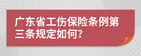 广东省工伤保险条例第三条规定如何？
