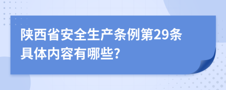 陕西省安全生产条例第29条具体内容有哪些?