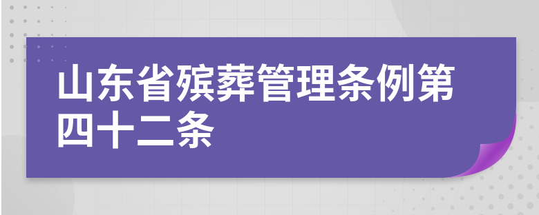 山东省殡葬管理条例第四十二条