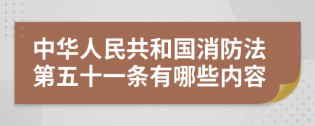 中华人民共和国消防法第五十一条有哪些内容