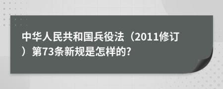 中华人民共和国兵役法（2011修订）第73条新规是怎样的?