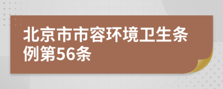 北京市市容环境卫生条例第56条