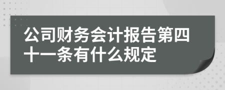 公司财务会计报告第四十一条有什么规定