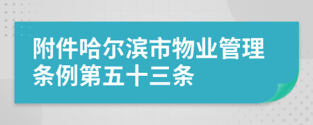 附件哈尔滨市物业管理条例第五十三条