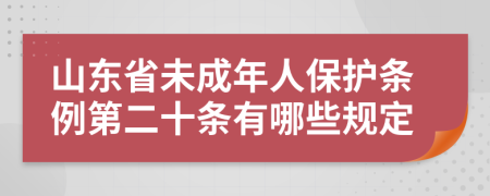 山东省未成年人保护条例第二十条有哪些规定