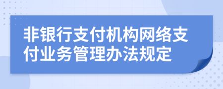 非银行支付机构网络支付业务管理办法规定