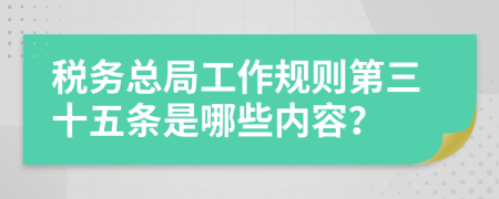 税务总局工作规则第三十五条是哪些内容？