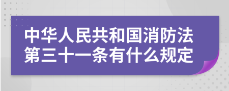 中华人民共和国消防法第三十一条有什么规定