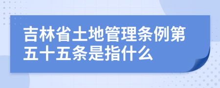 吉林省土地管理条例第五十五条是指什么