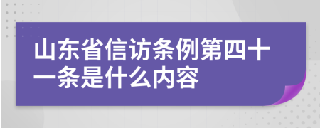 山东省信访条例第四十一条是什么内容