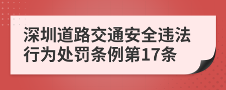 深圳道路交通安全违法行为处罚条例第17条