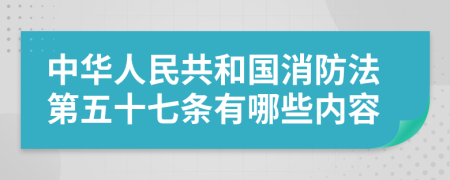 中华人民共和国消防法第五十七条有哪些内容