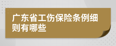 广东省工伤保险条例细则有哪些