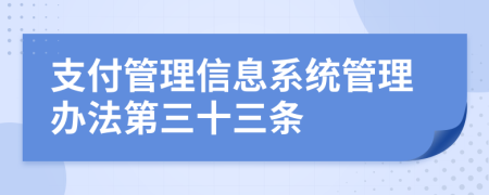 支付管理信息系统管理办法第三十三条