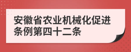 安徽省农业机械化促进条例第四十二条