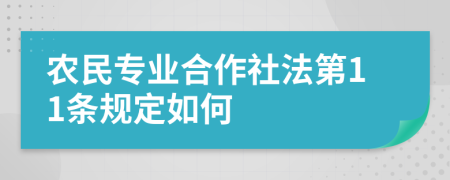 农民专业合作社法第11条规定如何