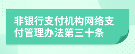 非银行支付机构网络支付管理办法第三十条