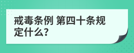  戒毒条例 第四十条规定什么？