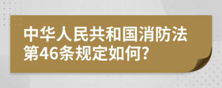 中华人民共和国消防法第46条规定如何?