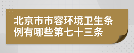 北京市市容环境卫生条例有哪些第七十三条